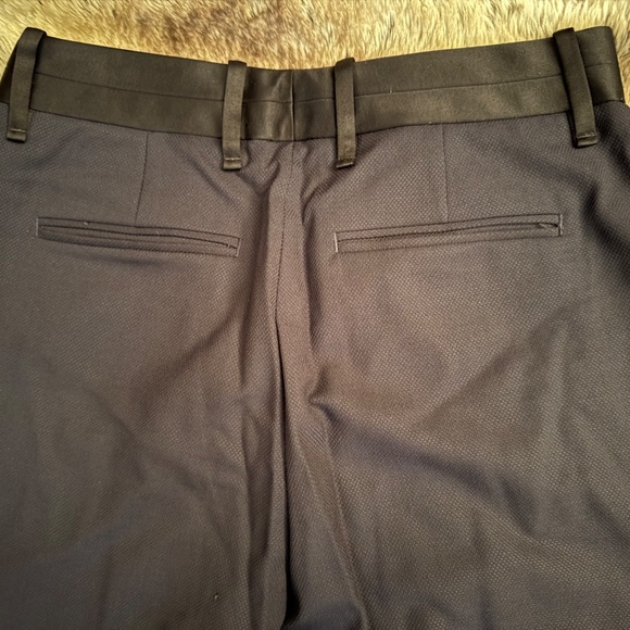 Rag & Bone Navy & Black Wool Dress Pants w/ Satin waist/tuxedo style Sz 0 - Picture 2 of 4